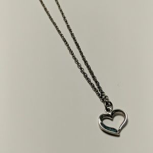 Adorable Heart Necklace with Blue Accent